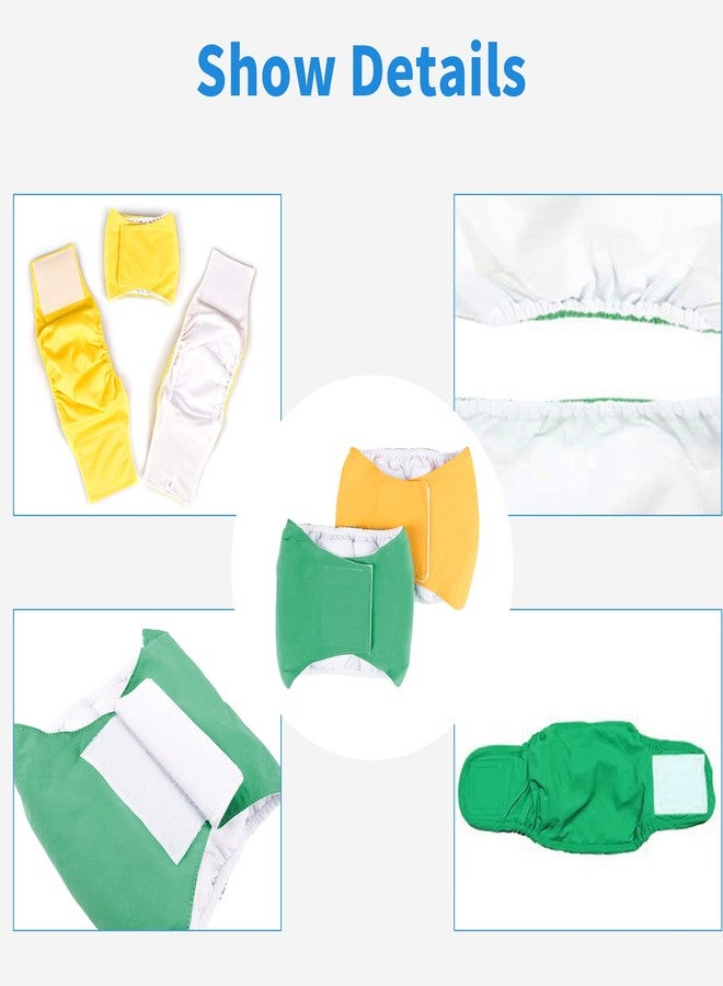 Qpets® 2 Pcs Pet Waterproof Breathable Reusable Dog Diaper for Male Dog Female Dog Absorbption Cotton Pad Comfort Reusable Doggy Diapers for Dog, Puppy(M,Recommended Waist 16''-20'') - Image 2